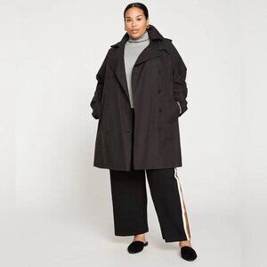 Universal Standard Black Derjon Trench Coat Size Large 22-24